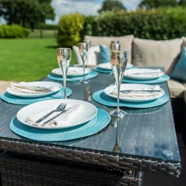 Maze Kingston Corner Deluxe with Rising Table | Brown Rattan