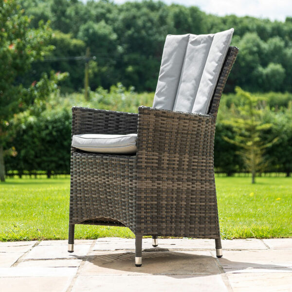 Maze LA 8 Seat Rectangular Ice Bucket Dining Set | Grey Rattan
