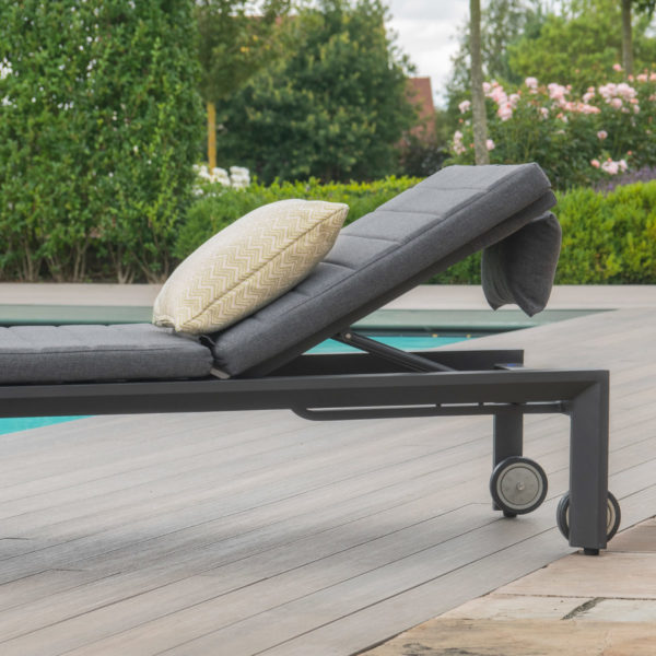 Maze Manhattan Garden Sun Lounger Grey