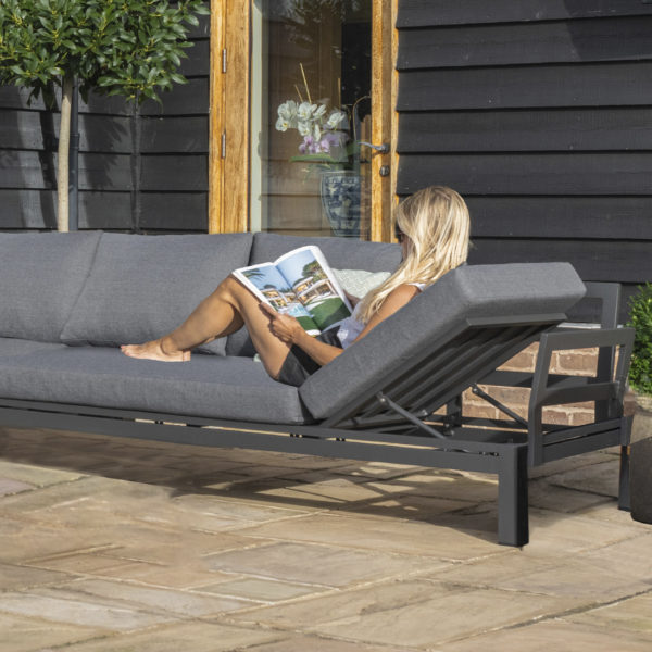 Maze Oslo Garden Corner Sofa Group with Rectangular Gas Fire Pit Coffee Table