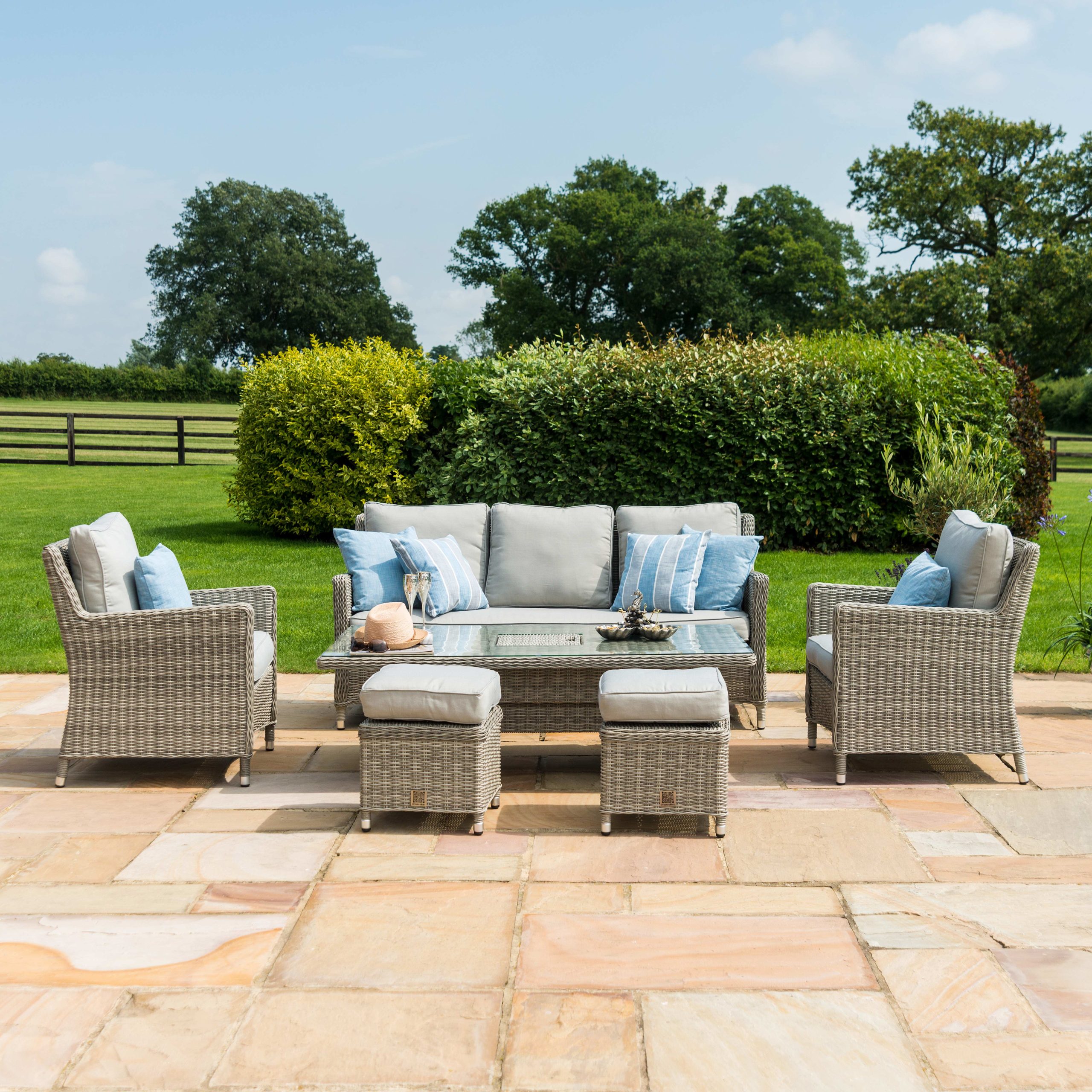 Maze Rattan Oxford Royal Corner With Fire Pit Maze Rattan Rattan