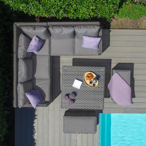 Maze Victoria Square Corner Dining Set with Rising Table