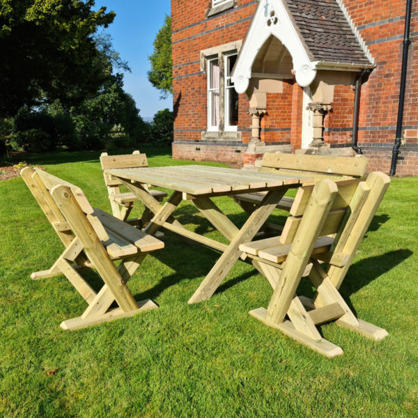 Timber Ashcome 6 Seat Table Set - Churnet Valley