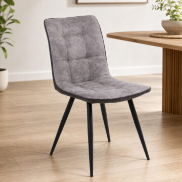 Rodeo Light Grey Suede Effect Dining Chair