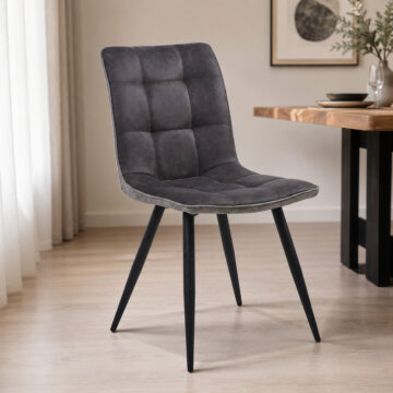 Rodeo Dark Grey Suede Effect Dining Chair