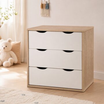Trent 3 Drawer Chest | Sonoma Oak & White