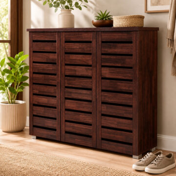 Colbrook Oak 3 Door Shoe Cabinet | Dirty Oak