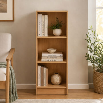 Colbrook Oak Medium Narrow Bookcase | Oak