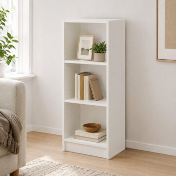 Colbrook White Medium Narrow Bookcase | White