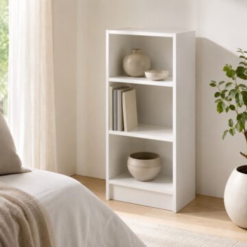 Colbrook White Small Narrow Bookcase | White