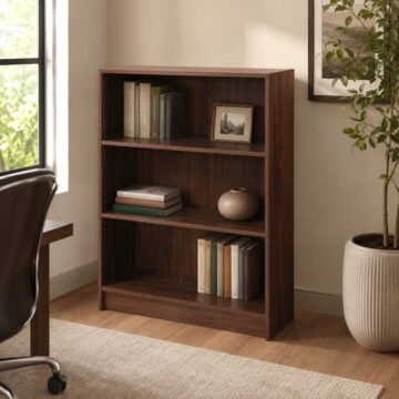 Colbrook Walnut Low Wide Bookcase | Walnut