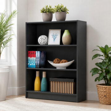 Colbrook Dark Grey Low Wide Bookcase