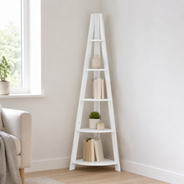 Orrell Corner Ladder Bookcase | White
