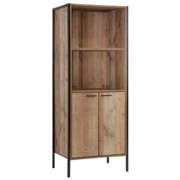 Trimdon Storage Bookcase with 2 Doors | Rustic Oak