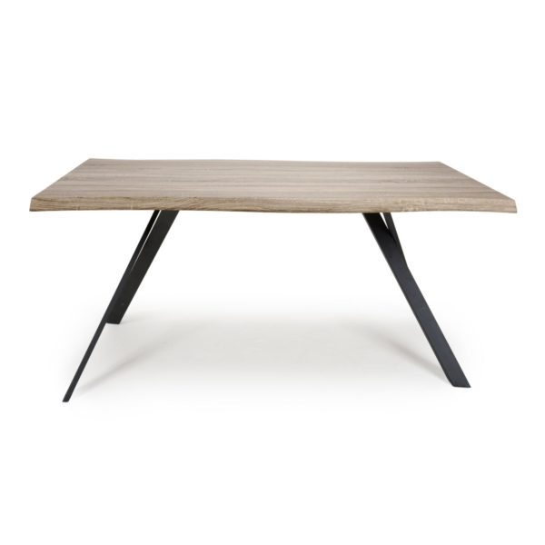 Narvik Medium Curved Dining Table | Brown & Black | Assembly Required