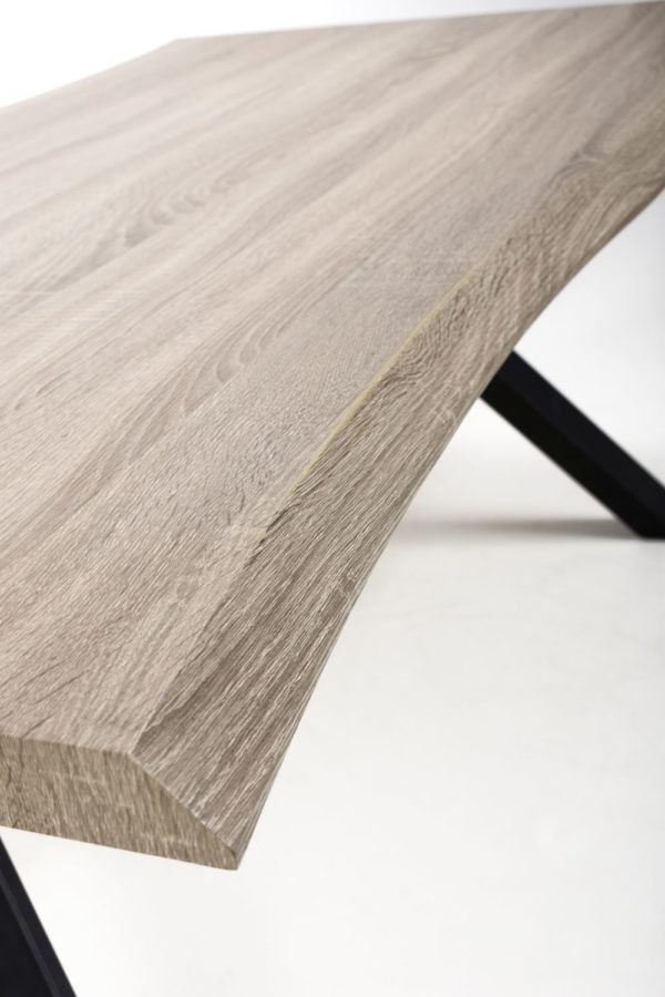 Narvik Medium Curved Dining Table | Brown & Black | Assembly Required