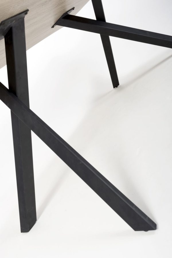 Narvik Medium Curved Dining Table | Brown & Black | Assembly Required