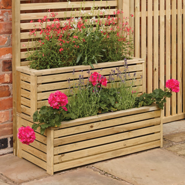 Oakworld Alfresco Tier Planter | Natural Timber