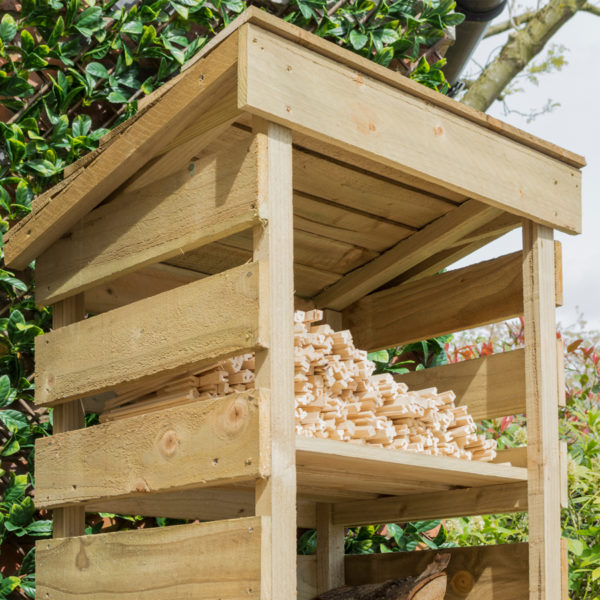 Oakworld Alfresco Narrow Log Store | Natural Timber