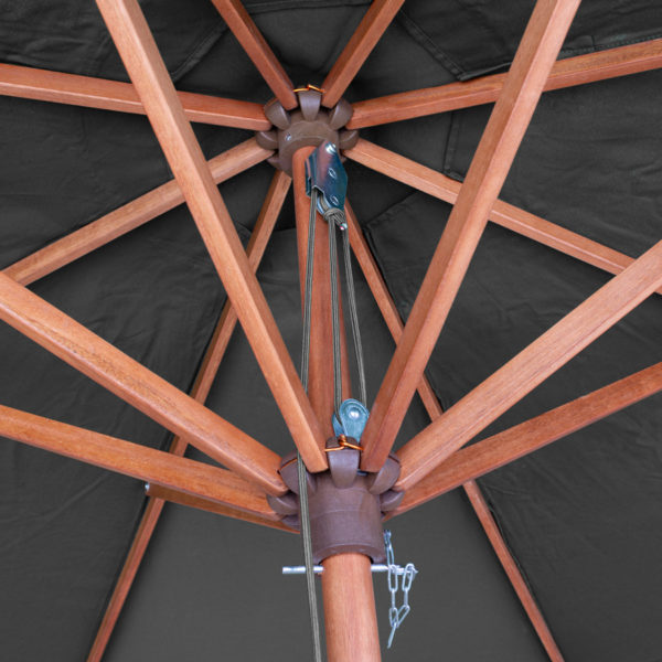 Oakworld Alfresco Grey 2.7m Wooden Parasol