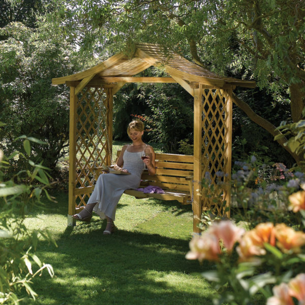 Oakworld Alfresco Dartmouth Garden Swing Seat | Natural Timber