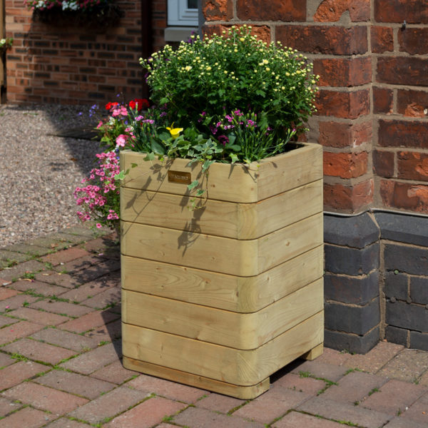 Oakworld Alfresco Marberry Tall Planter | Natural Timber