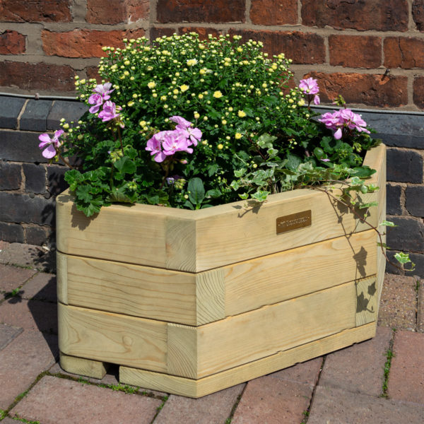 Oakworld Alfresco Marberry Corner Planter | Natural Timber