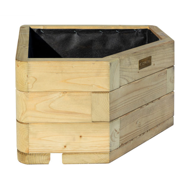 Oakworld Alfresco Marberry Corner Planter | Natural Timber