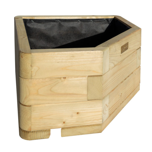 Oakworld Alfresco Marberry Corner Planter | Natural Timber