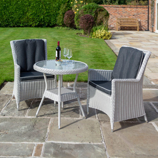 Rattan Bistro Set | Putty Grey - Oakworld Alfresco