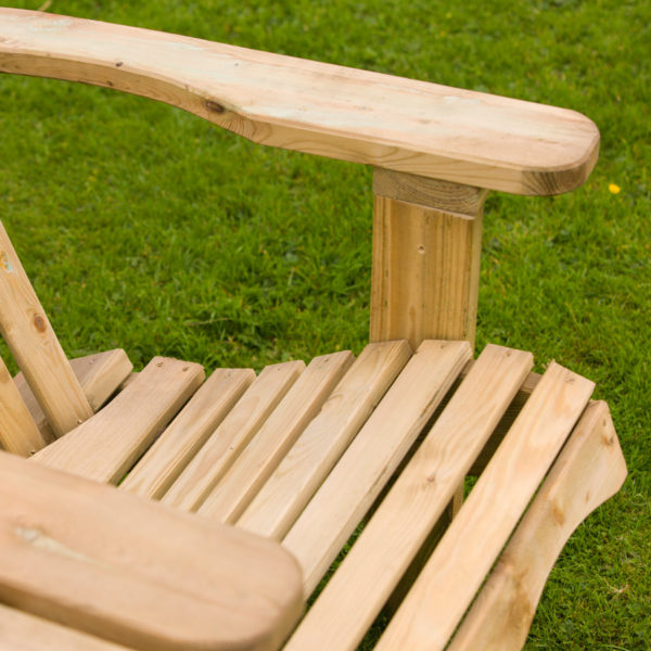 Oakworld Alfresco Softwood Adirondack Companion Seat | Natural Timber