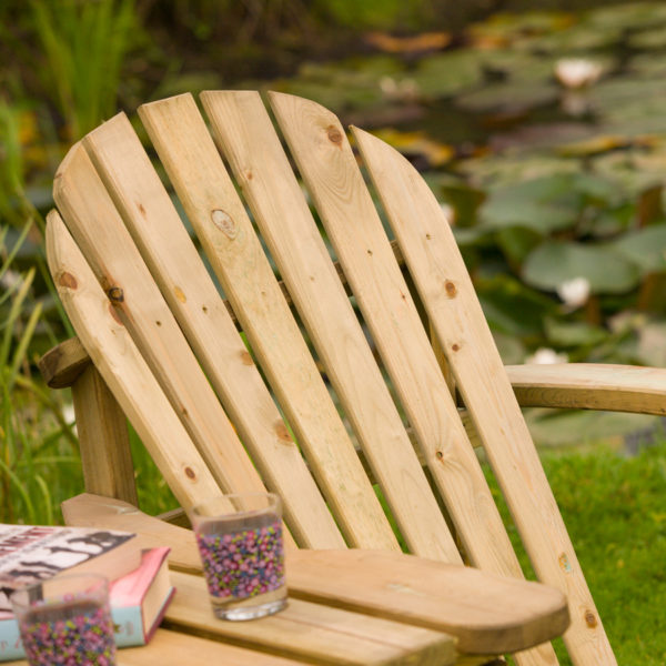 Oakworld Alfresco Softwood Adirondack Companion Seat | Natural Timber