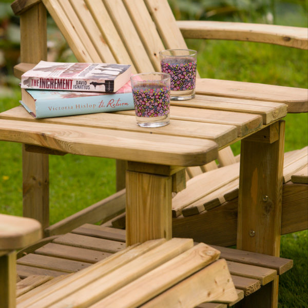 Oakworld Alfresco Softwood Adirondack Companion Seat | Natural Timber