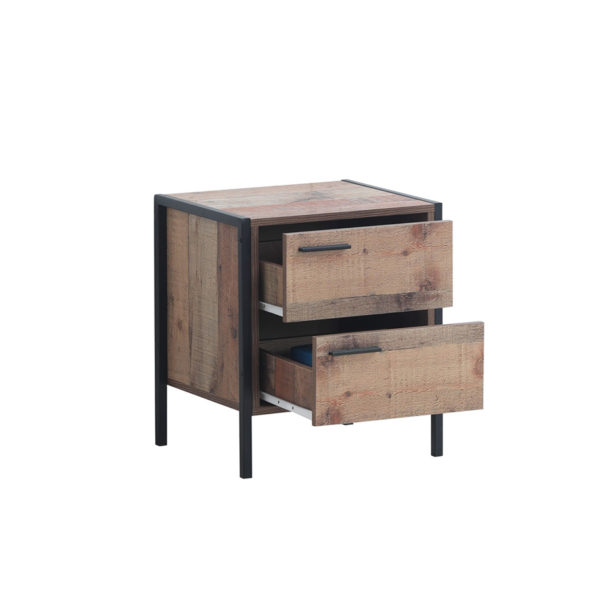 Trimdon 2 Drawer Bedside Table | Rustic Oak | Self Assembly