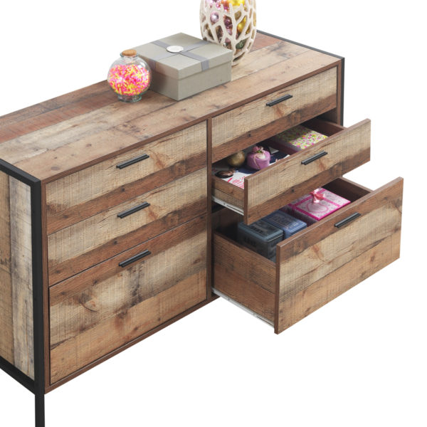 Trimdon 6 Drawer Chest | Reclaimed Rustic Oak | Self Assembly