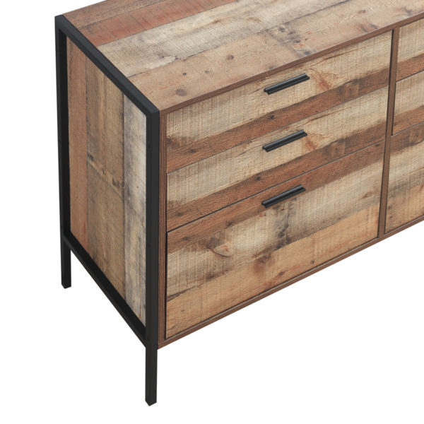 Trimdon 6 Drawer Chest | Reclaimed Rustic Oak | Self Assembly