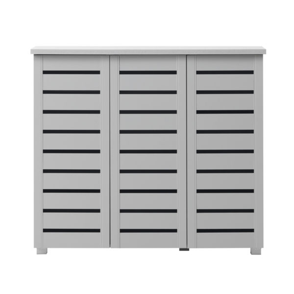 Colbrook Grey 3 Door Shoe Cabinet | Grey | Self Assembly