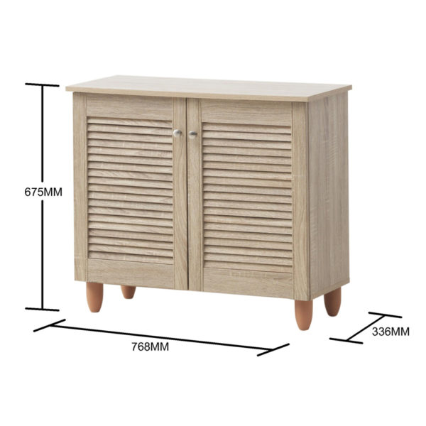 Colbrook Oak 2 Door Shoe Cabinet | Oak | Self Assembly