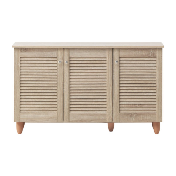 Colbrook Oak 3 Door Shoe Cabinet | Oak | Self Assembly