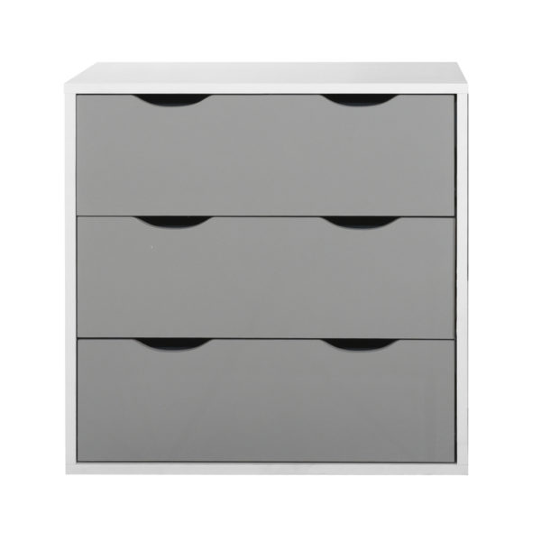 Trent 3 Drawer Chest | White & Grey | Self Assembly