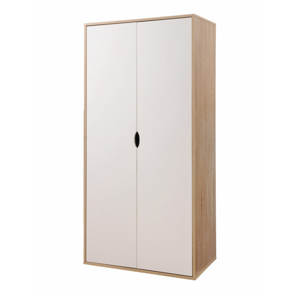 Trent 2 Door Wardrobe | Sonoma Oak & White | Self Assembly