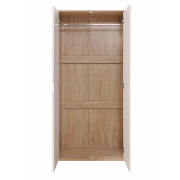 Trent 2 Door Wardrobe | Sonoma Oak & White | Self Assembly