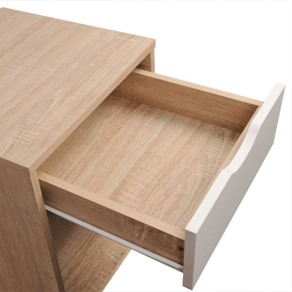 Trent Nightstand with 1 Drawer | Sonoma Oak & White | Bedside Table | Self Assembly