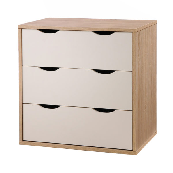 Trent 3 Drawer Chest | Sonoma Oak & White | Self Assembly