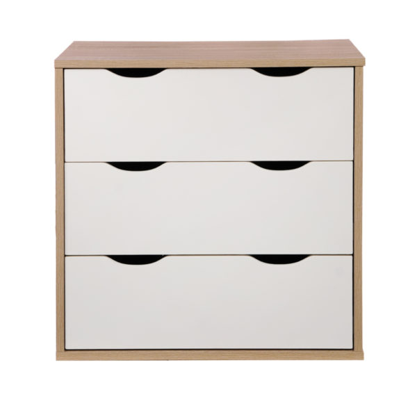 Trent 3 Drawer Chest | Sonoma Oak & White | Self Assembly