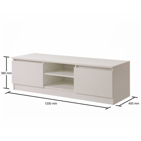 Colbrook White 120cm TV Cabinet | White | Self Assembly