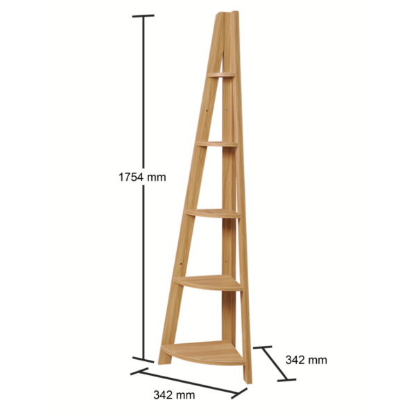 Orrell Corner Ladder Bookcase | Oak | Self Assembly