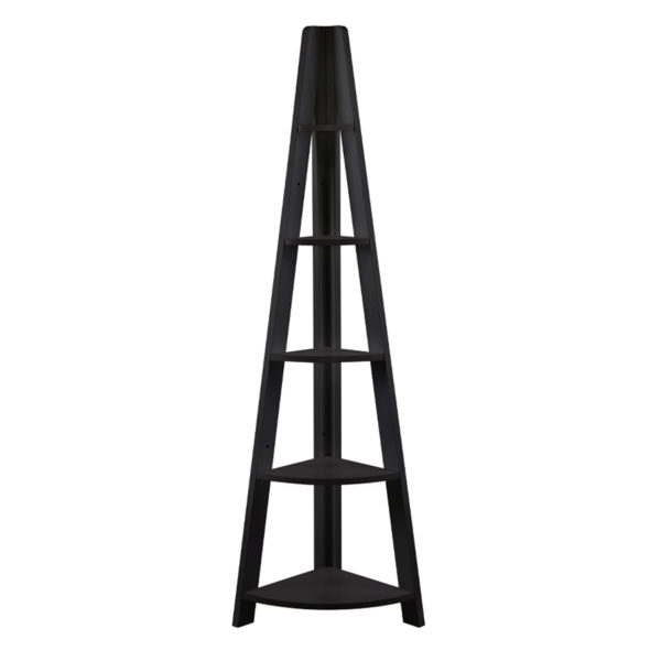 Orrell Corner Ladder Bookcase | Black | Self Assembly
