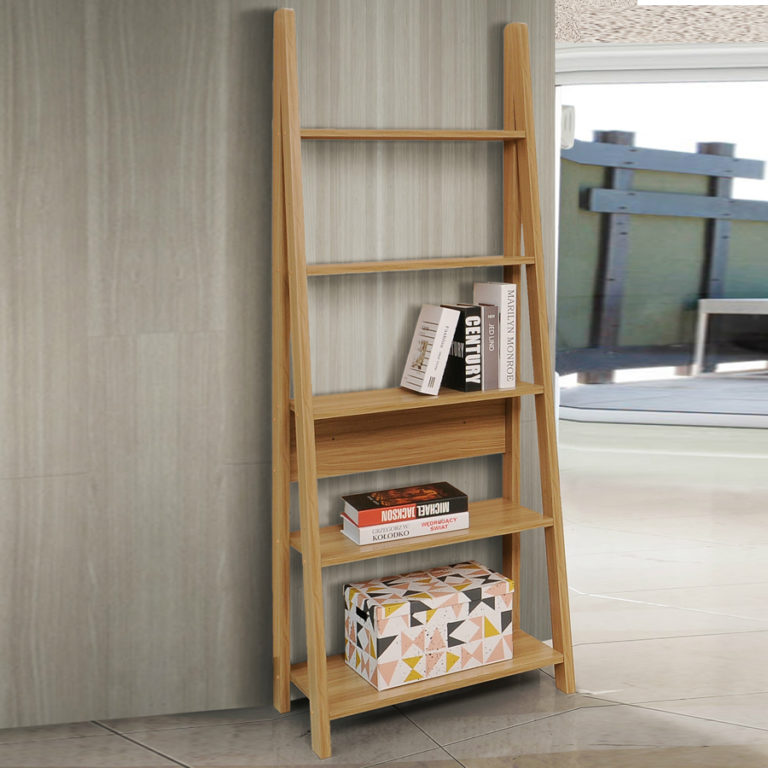 Orrell Ladder Bookcase Oak Self Assembly Oak World