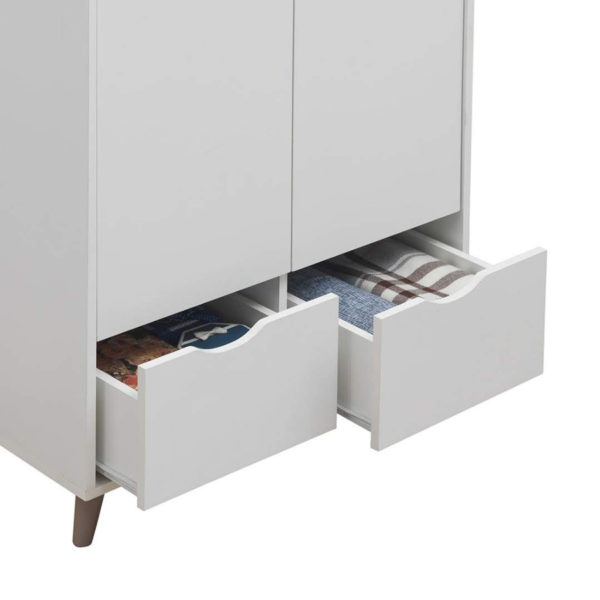 Pemberton 2 Door Wardrobe with 2 Drawers | White | Self Assembly